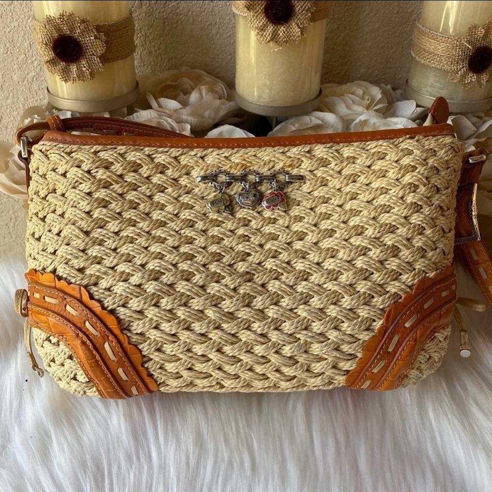 Brighton straw charm handbag